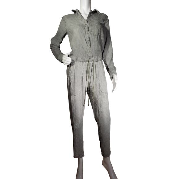 Cloth & Stone Light Green Long Sleeve Jumpsuit 100% Tencel Size Small - Picture 1 of 5